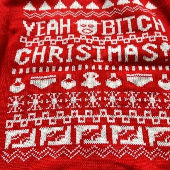 Ugly Christmas sweater red and white crewneck size large - Picture 2 of 5